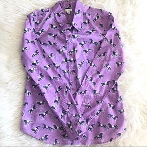 Odille Purple Horse Button Down